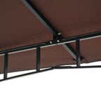 3x3m Garden Gazebo with Mosquito Net, Two-Tier Roof and Brown Metal Frame
