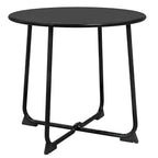 Outsunny 50cm Round Outdoor Metal Coffee Table with X-Base and Non-Slip Feet, Black