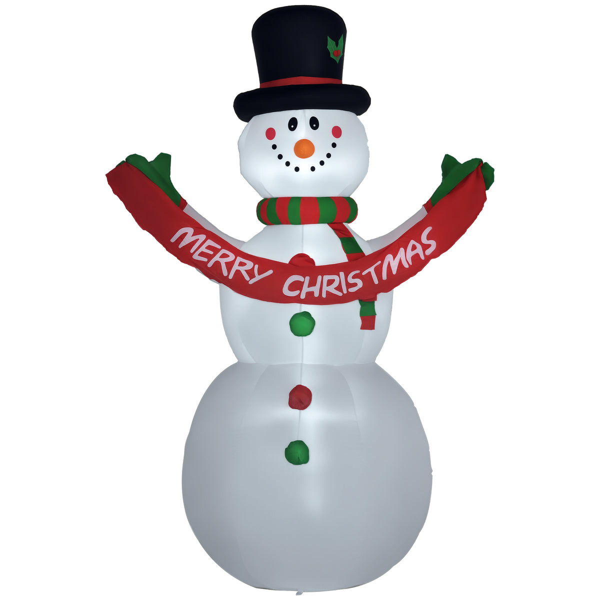 HOMCOM 243cm Tall Giant Inflatable Snowman with LED Lights Outdoor or Garden Decoration