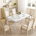 Space-Saving Rectangular Extendable Dining Table, 80-120cm, White