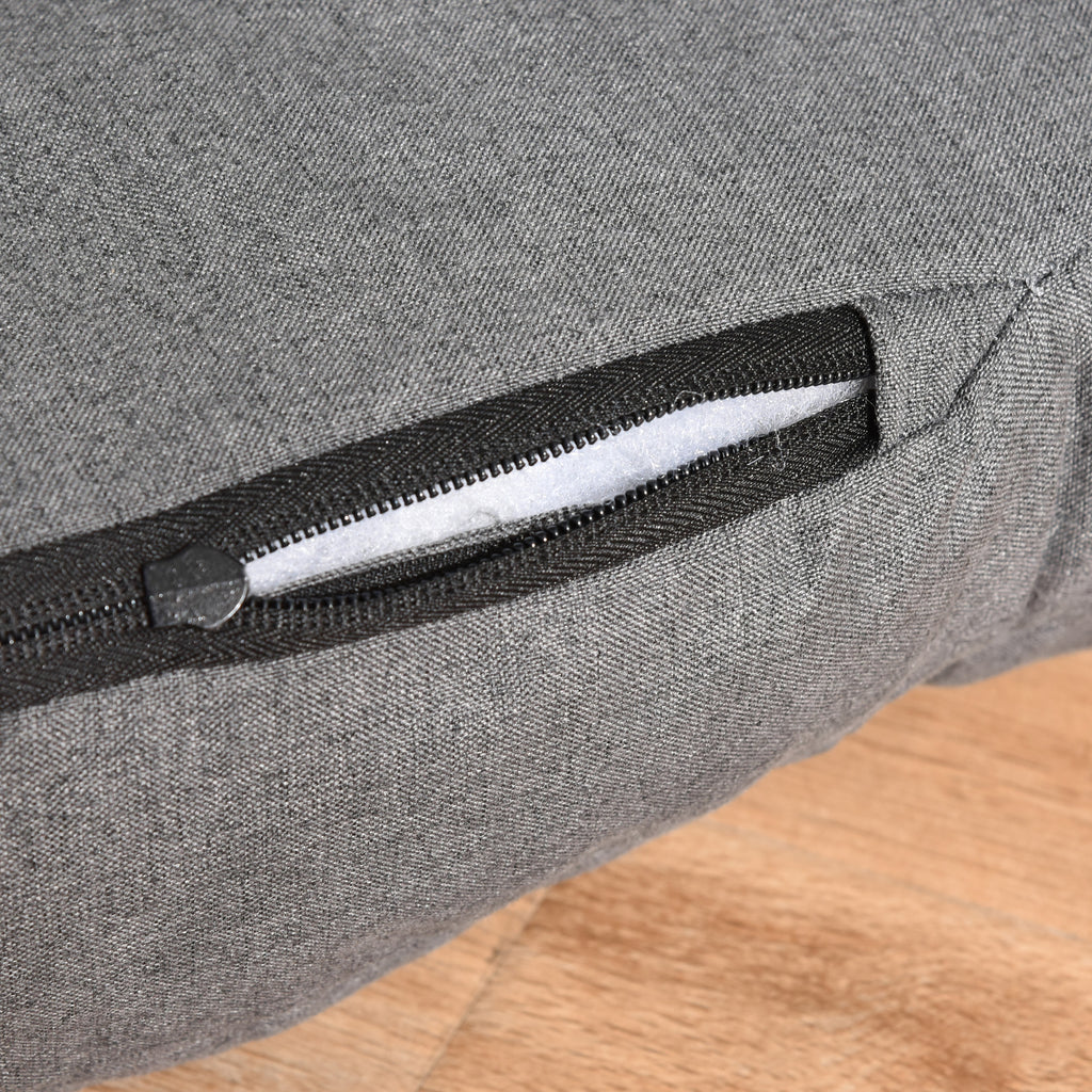 Single Sofa Bed with Cushion and 5-Level Reclining Backrest, 62x78x70 cm, Grey