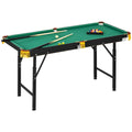 SPORTNOW Height-Adjustable Pool Table with Accessories, MDF and Steel, 140x63x55-75 cm, Green
