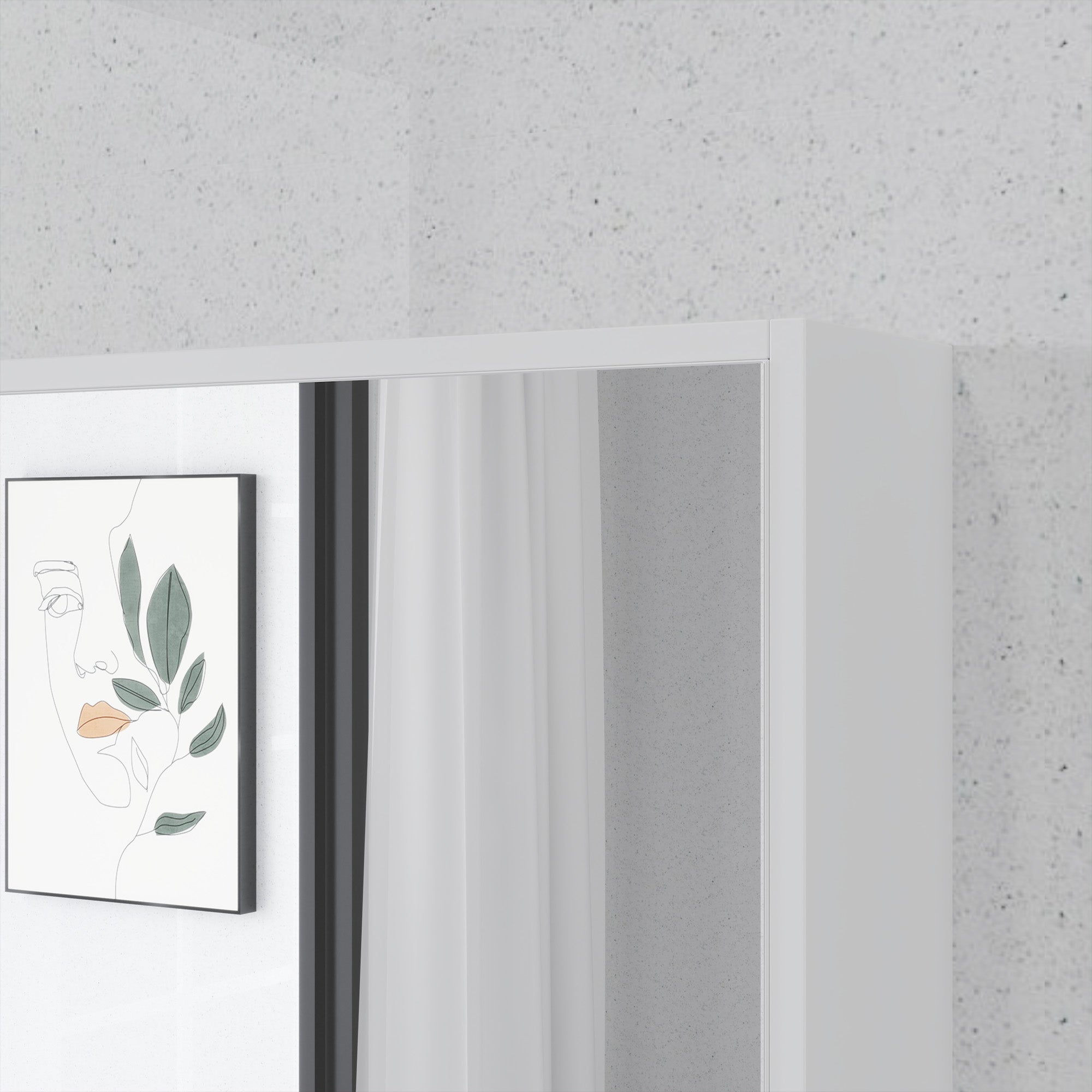 Bathroom Cabinet with Mirror, Shelves and Adjustable Shelf, Wall Mounted, 60x15x76cm, White