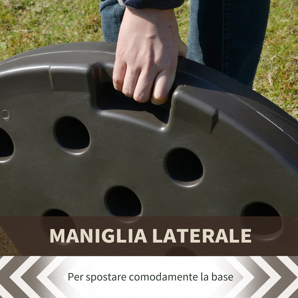 Decentralized Garden Umbrella Stand with Cross Base, Set of 4 HDPE Tiles 66x45x10cm