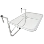 3-Tier Adjustable Height Railing Table with Hooks, Metal, 60x56.5x45 cm, White - Borge' Group Limited