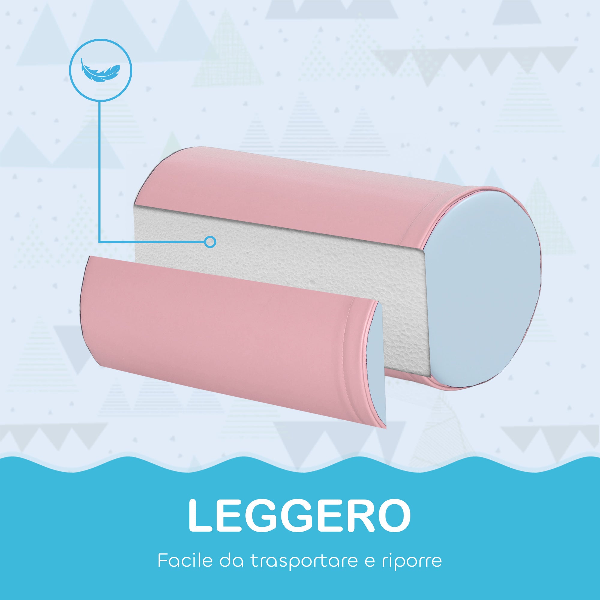 Soft Building Set for Children 1-3 Years with 5 Coloured Blocks in Faux Leather and Multicolored Foam