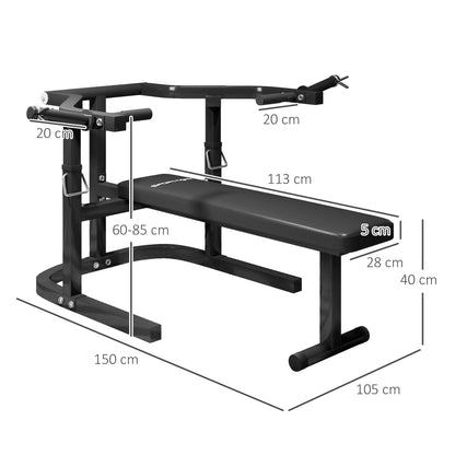 Adjustable Height Steel Chest Machine, 150x150x60-85 cm, Black