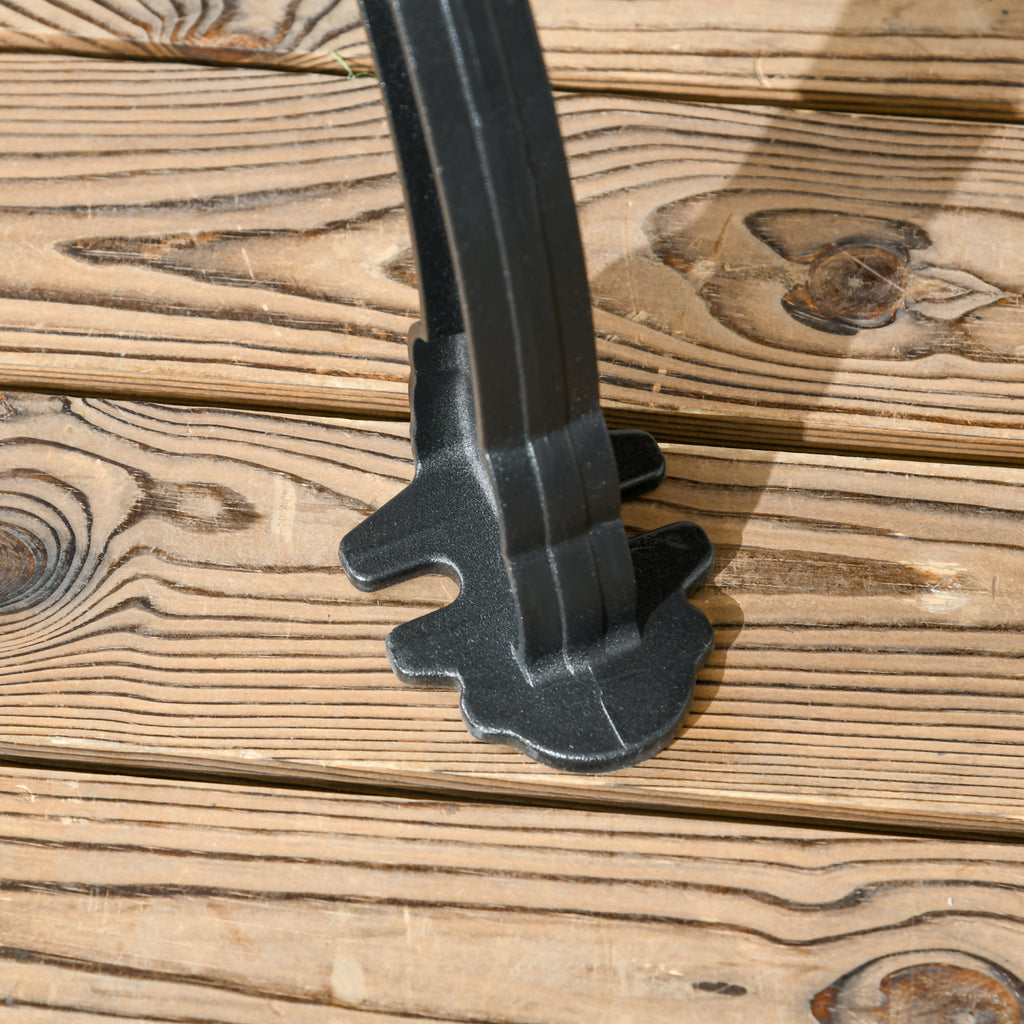 Outsunny 2-Seater Garden Bench in Aluminum and Wood with Slats and Armrests, 120x64x79cm, Teak