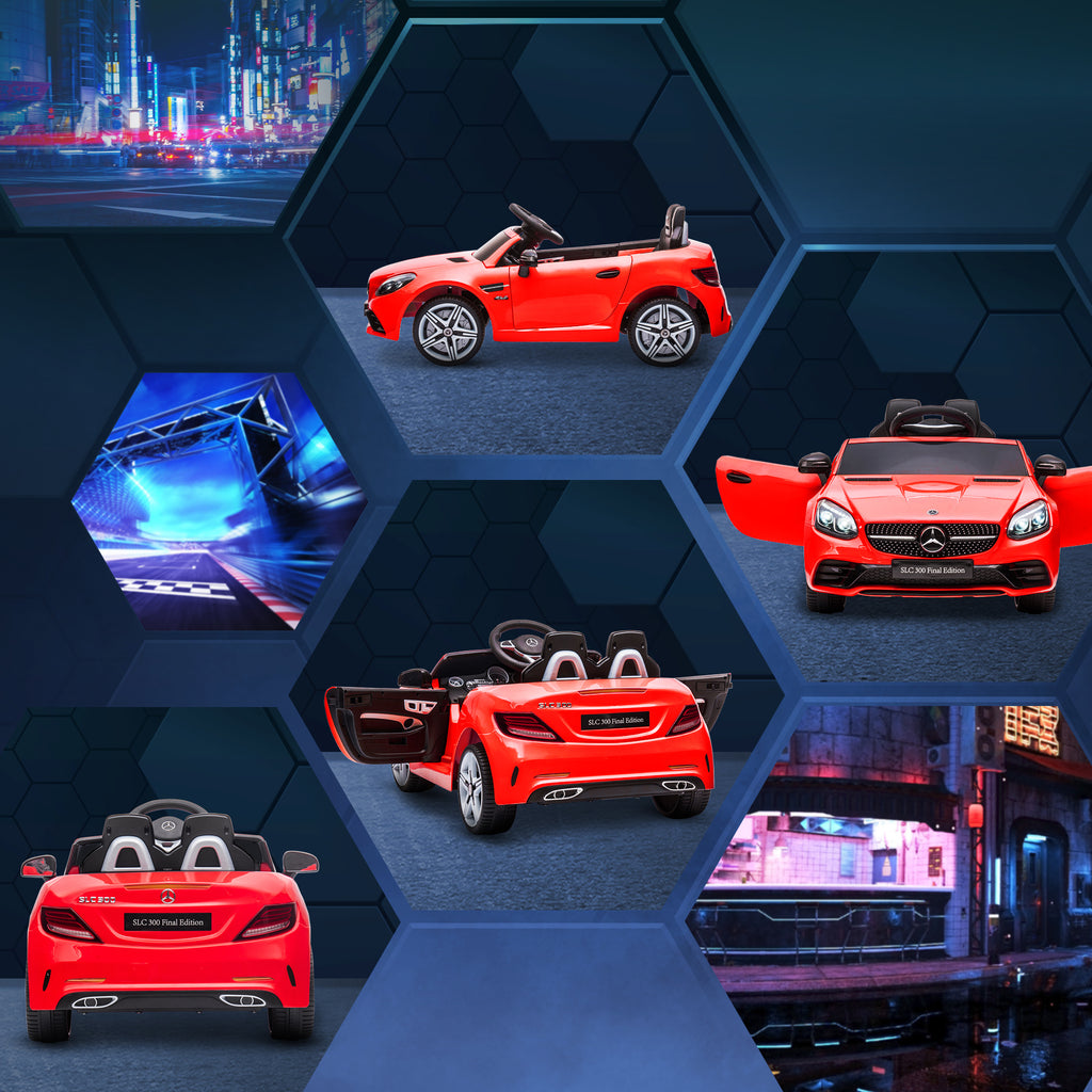 Electric Car for Children Licensed Mercedes SLC 300 with Remote Control, in PP and Metal, 107x62.5x44 cm, Red