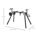 DURHAND Universal Extendable and Foldable Mitre Saw Stand, 150kg Capacity, Black and Silver