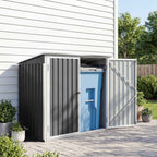 Outsunny Garden Shed, Horizontal Garbage Can Organizer, Dark Gray