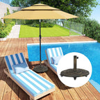 Outsunny 20kg Round Resin Umbrella Base with Wheels and Brakes, Bronze
