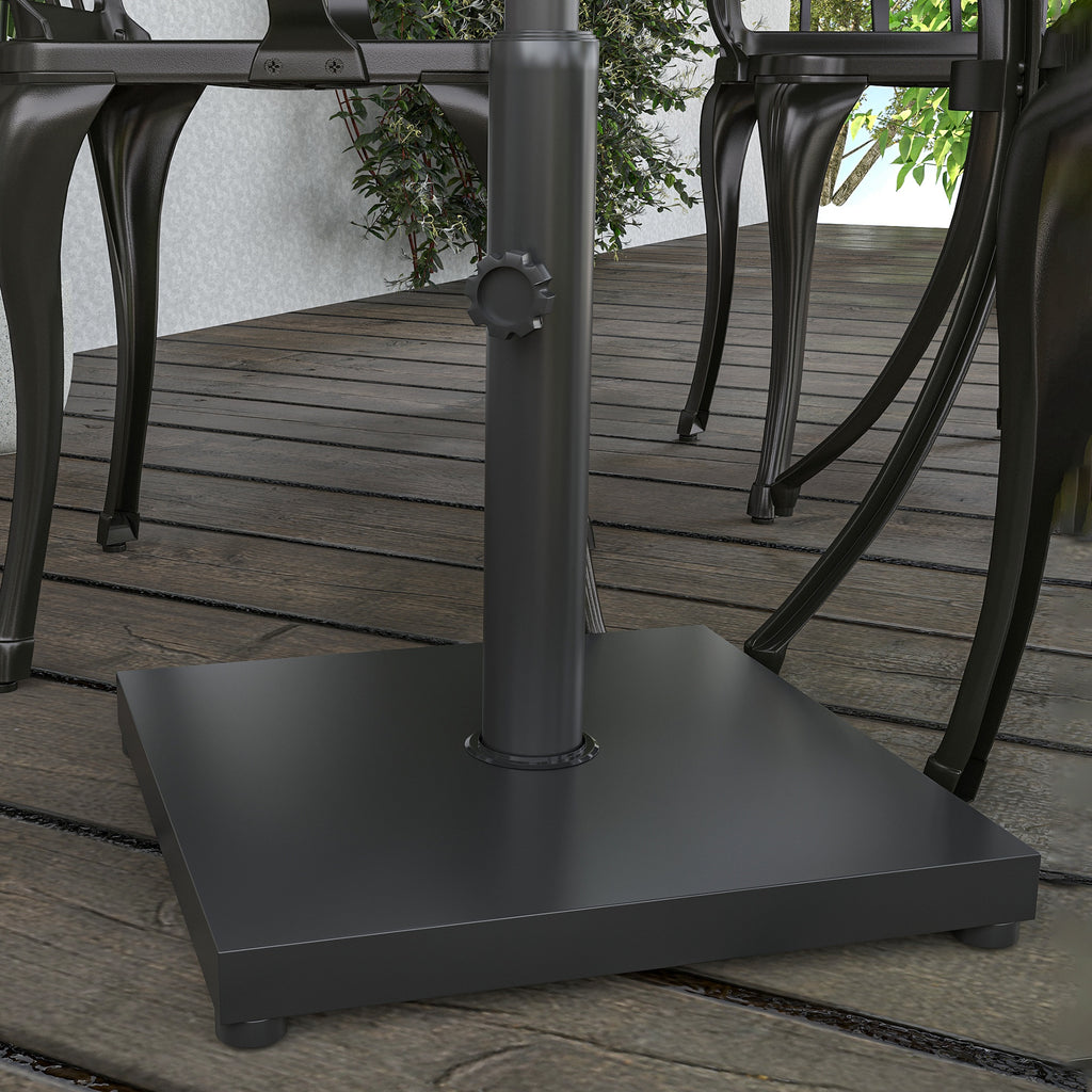 Parasol Base 13kg Concrete with Glossy Finish, 40x40x43 cm, Black