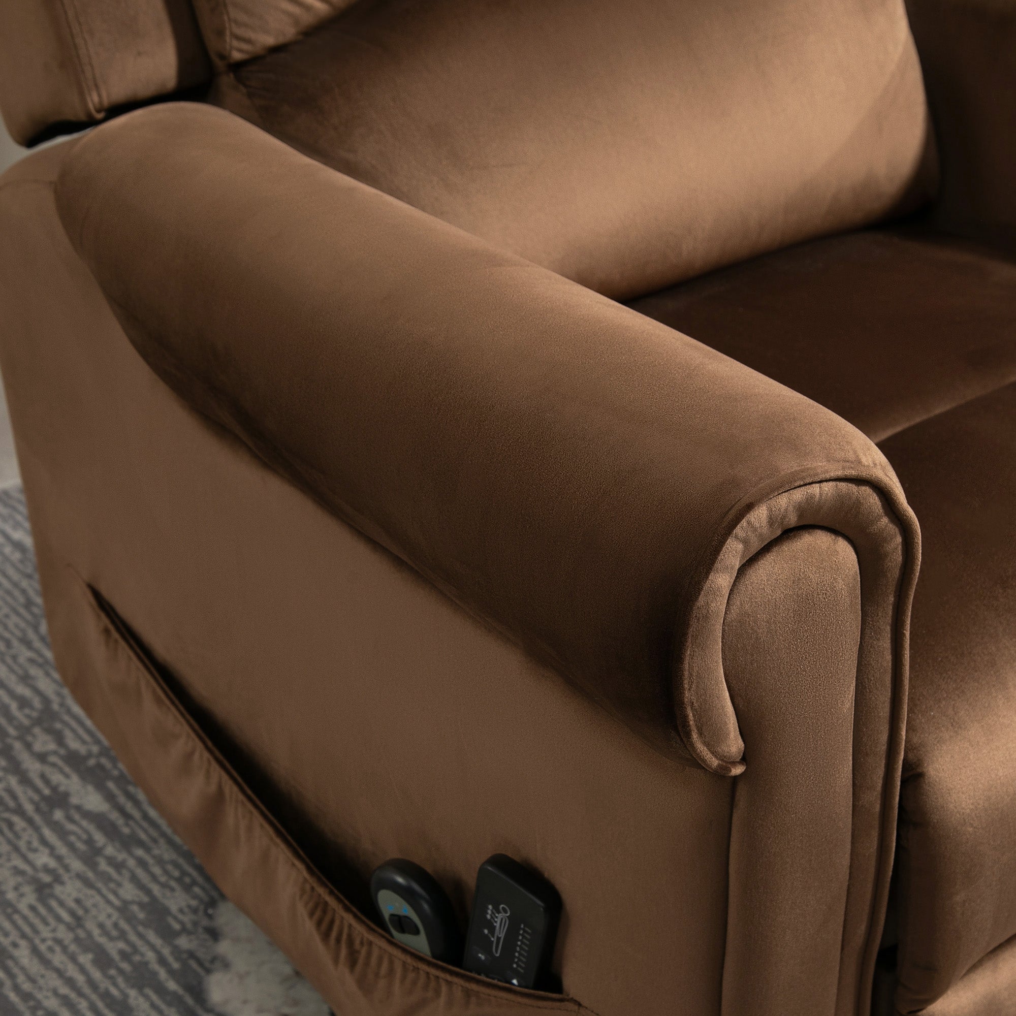 135° Reclining Lift Massage Chair with Remote Control, 88x92x106 cm, Dark Brown