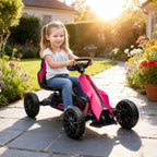 Pedal Go Kart for Kids Ages 3-8 with Adjustable Seat and EVA Wheels, 100x58x58.5 cm, Pink and Black