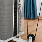 Multifunctional Fitness Station for Home and Gym with 4 Padding, in Steel and PU, 150x110x210 cm, White