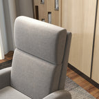 160° Reclining Armchair in Linen Effect Fabric with Square Armrests, 64x86x102 cm, Grey - Borgè