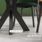 Homcom Round modern dining table for 4 people in steel and mdf, Ø100x75cm, black - Borgè