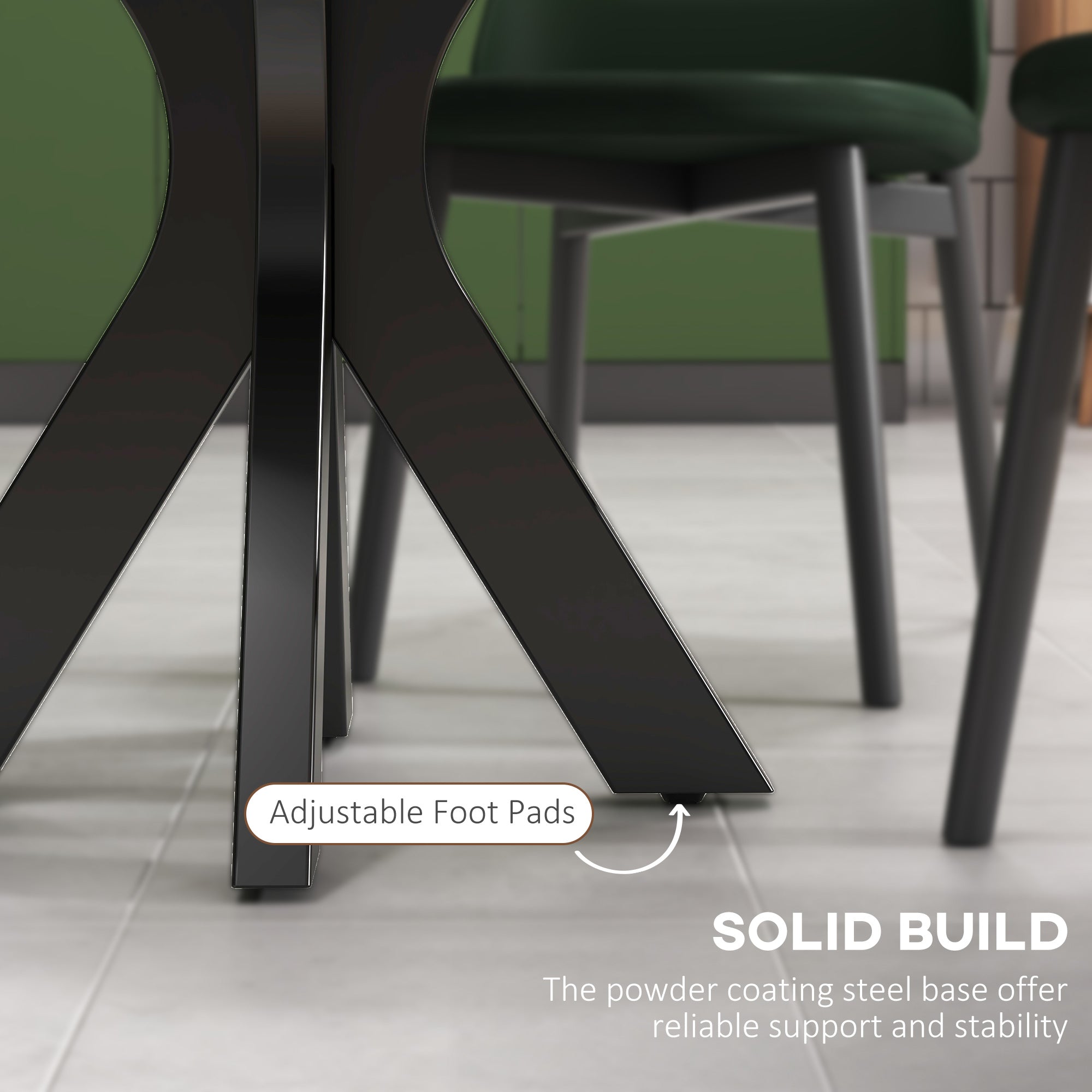 Homcom Round modern dining table for 4 people in steel and mdf, Ø100x75cm, black - Borgè