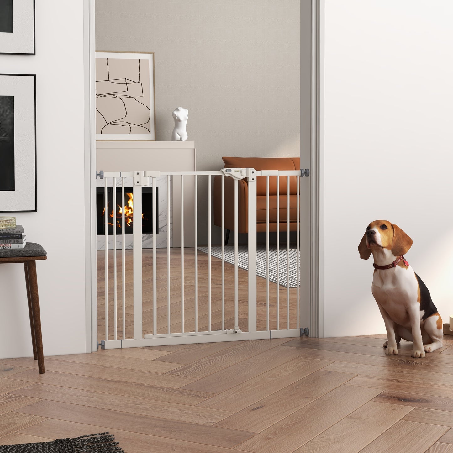 PawHut Adjustable Dog Gate up to 100 cm without Screws with 2 Extensions and Height 72 cm, White - Borgè