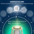 Solar Garden Lamp with LED Lighting, in PE, Rattan and Steel, Ø26x72 cm, Grey