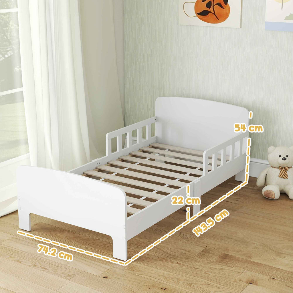 AIYAPLAY Children's bed with safety rail and slatted base, 3-8 years, 70x140 cm, white