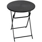 Outsunny Round Folding Garden Table in Steel and HDPE, Ø60x73 cm, Dark Grey