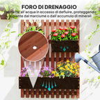 Outsunny Vertical Slatted Planter with 3 Removable Pots, in Fir Wood, 60x16x80 cm, Brown