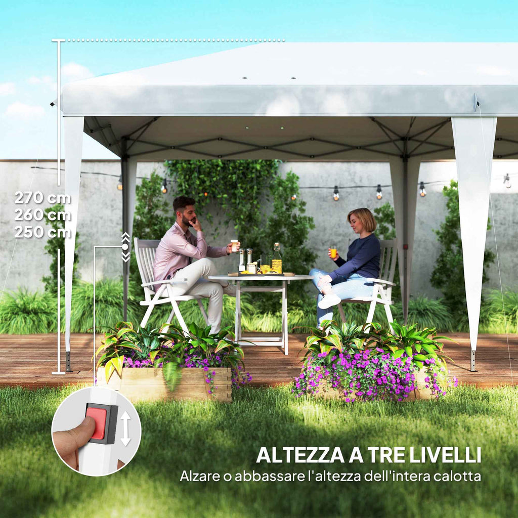 Outsunny 6x3m Pop-Up Garden Gazebo, Folding Party Tent with Carry Bag, White