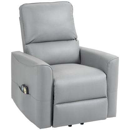 Lifting Recliner Armchair with 8 Massage Points, Heating and Remote Control, Light Grey