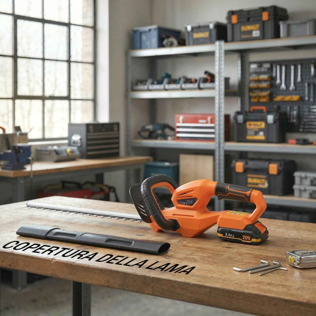 Outsunny 18V Cordless Hedge Trimmer with 2Ah Battery, Charger, 51cm Double Action Blade, Orange