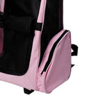 2 in 1 Dog and Cat Carrier Backpack with Side Pockets, Telescopic Handle and Wheels, 42x25x55cm, Pink - Borge' Group Limited