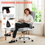 Ergonomic Chair, High Back, Printed Velvet, Foldable Armrests, Cream White