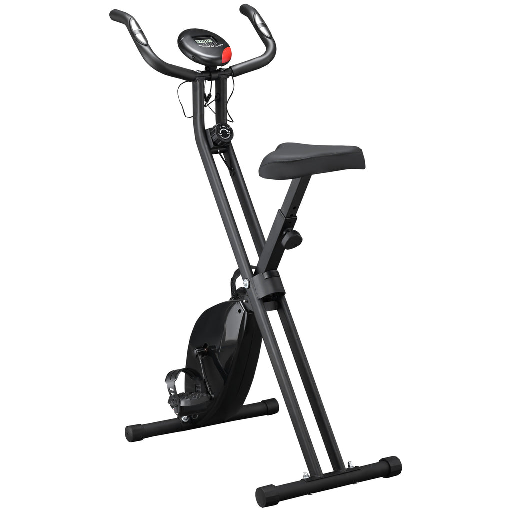 HOMCOM Professional Exercise Bike with Resistance and Adjustable Height, in Steel and PP, 41x86x112 cm, Black - Borgè