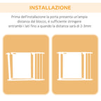 Push-Dog Gate with Automatic Closure, 75-103x76 cm, Grey