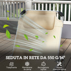 Outsunny Folding Deck Chair with Adjustable Headrest and Backrest in Aluminum, 60x165x76 cm, Beige