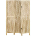3-Panel Folding Herringbone Wooden Indoor Screen, 120x1.6x170cm