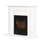 1000W and 2000W Electric Fireplace, 5-Level LED Flame Effect, Remote Control, White Tempered Glass, 102x30x95cm