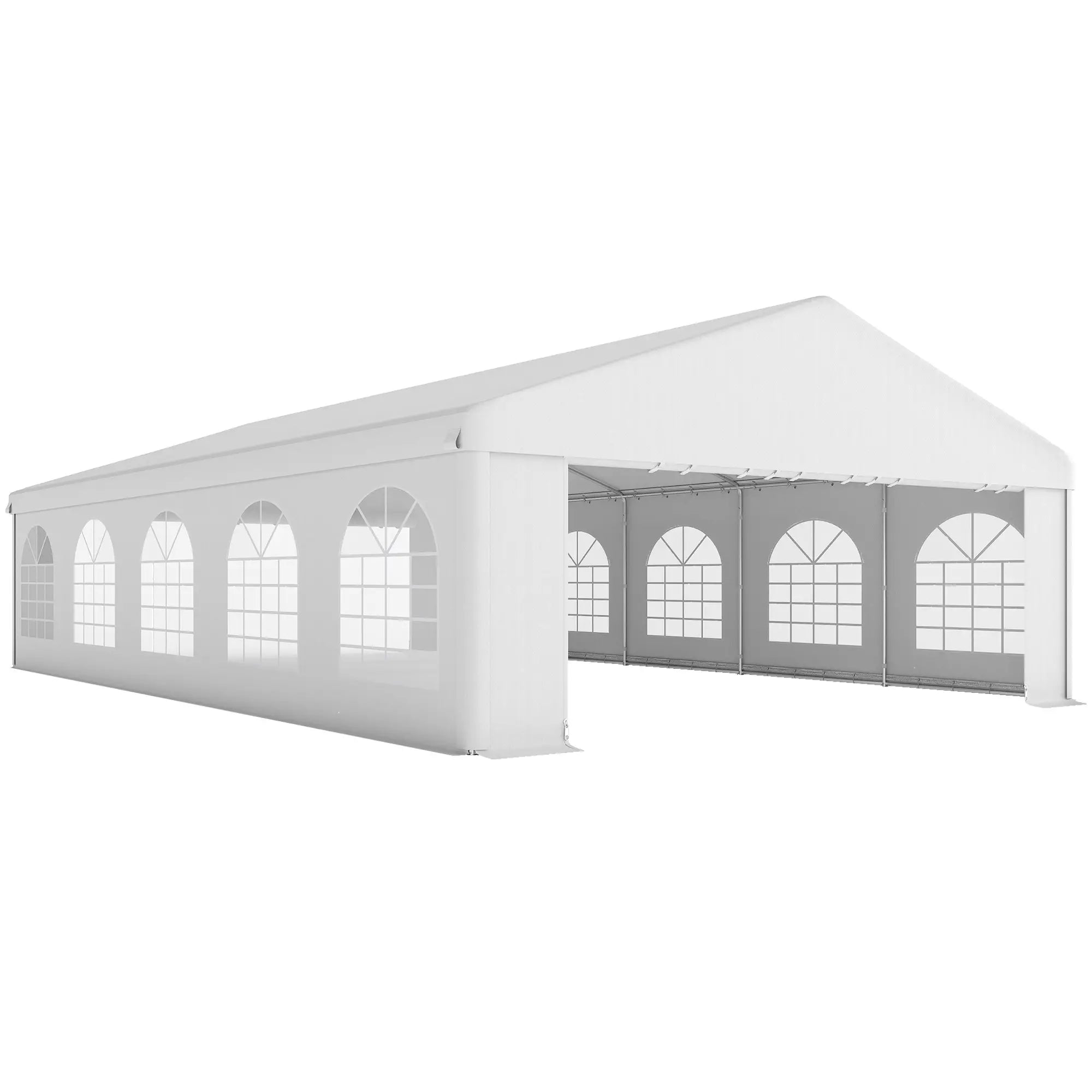 10x6m Garden Gazebo with Removable Walls and Windows, Steel and Polyester - Borge' Group Limited