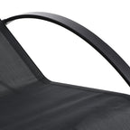 Outsunny Set 2 sun loungers and table with a shelf, in breathable fabric and metal, 59x169x66 cm, black - Borgè