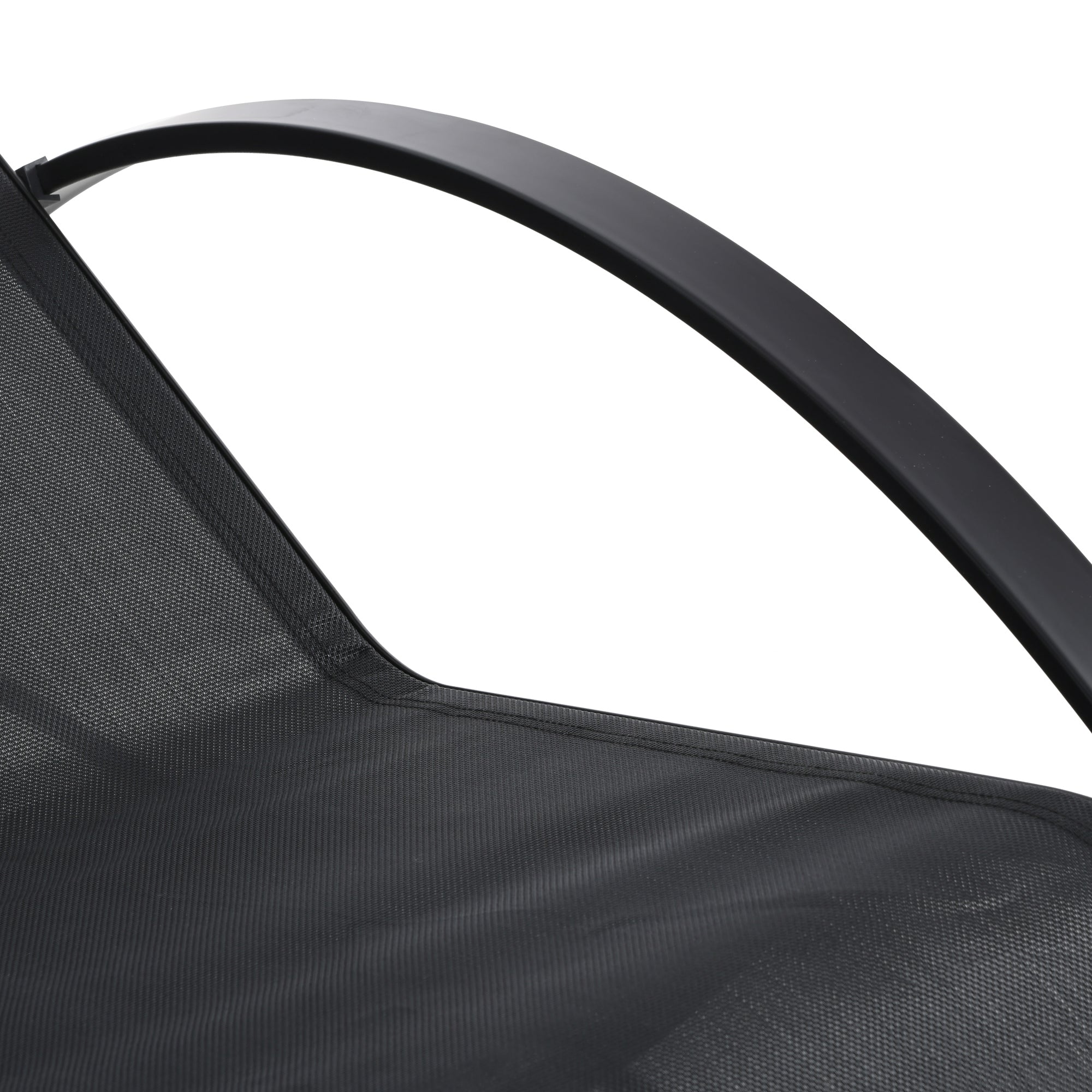 Outsunny Set 2 sun loungers and table with a shelf, in breathable fabric and metal, 59x169x66 cm, black - Borgè