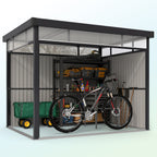 Garden Shed with Acrylic Skylight and Drainage Holes, Steel, 200x258x201 cm, Dark Gray