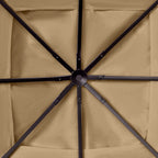 Outsunny 3x3m Polyester Gazebo Replacement Roof with Air Vents and Drainage Holes, Beige