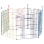 PawHut 6-Panel Metal Dog Gate with Snap Closure, Ø120x60 cm, Multicolour - Borgè