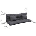 Outsunny Set of 4 Garden Cushions for Backrest and Seat with Padding, in Polyester, Charcoal Grey