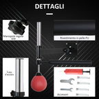 Height Adjustable Wall Mounted Speed Bag for Boxing and MMA with Pole, Steel and PU, 79x72x20 cm, Red