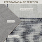 Modern Non-Slip Rug with Geometric Lines, in Multicolored Polyester, 230x160x0.7 cm