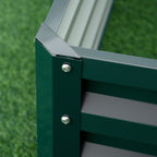 Open Bottom Raised Garden Bed with Covering, in Galvanized Steel, 120x120x30 cm, Green - Borgè