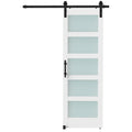 HOMCOM Sliding Door in Satin Glass with Track and Hardware Kit, in Wood, 71.2x3.5x213.4 cm, Multicolor
