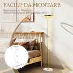 Modern Floor Lamp with Dimmable Light with Foot Switch and 3 Brightness, Gold
